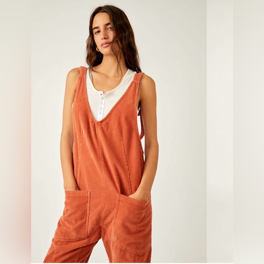 We The Free Corduroy Jumpsuit Burnt Orange Medium - Picture 3 of 16